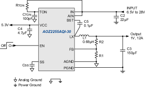 AOZ2255AQI-30 Typ App Drawing