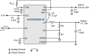 AOZ2255EQI-30 Typ App Drawing